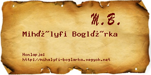 Mihályfi Boglárka névjegykártya