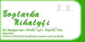 boglarka mihalyfi business card